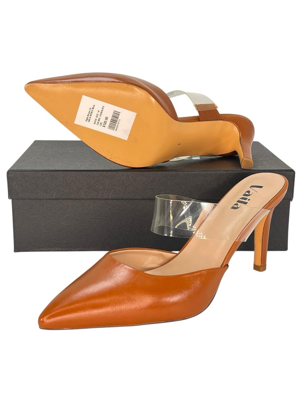 Vaila Valencia Tan Faux Leather Womens Heels Size 9M - Picture 9 of 10